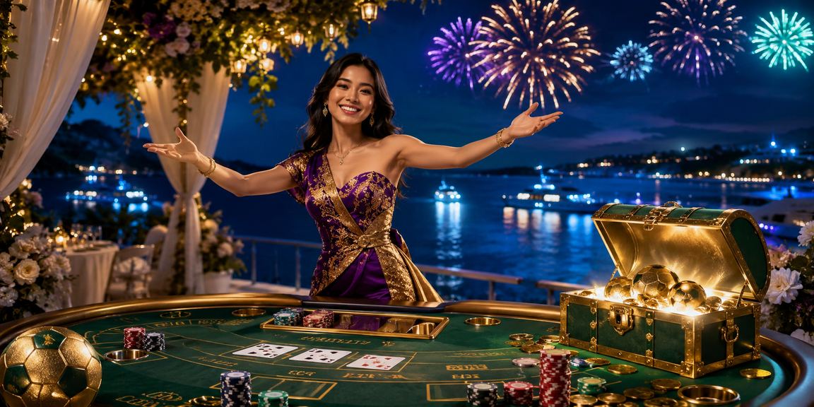 Permainan baccarat di tepi pantai Vietnam dengan kartu dan suasana kasual yang santai